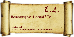 Bamberger Lestár névjegykártya